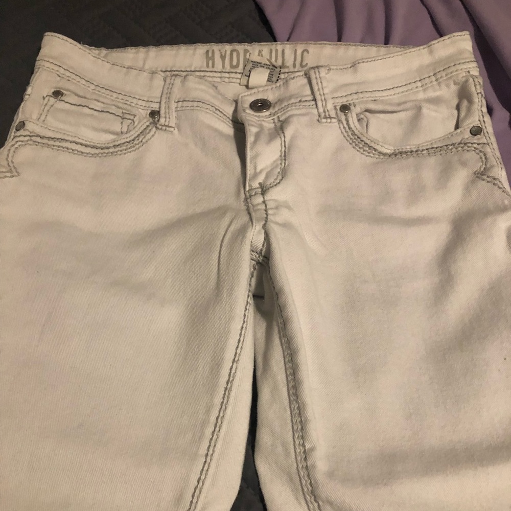 Women’s White-ish khaki hydraulic jeans size 13/14